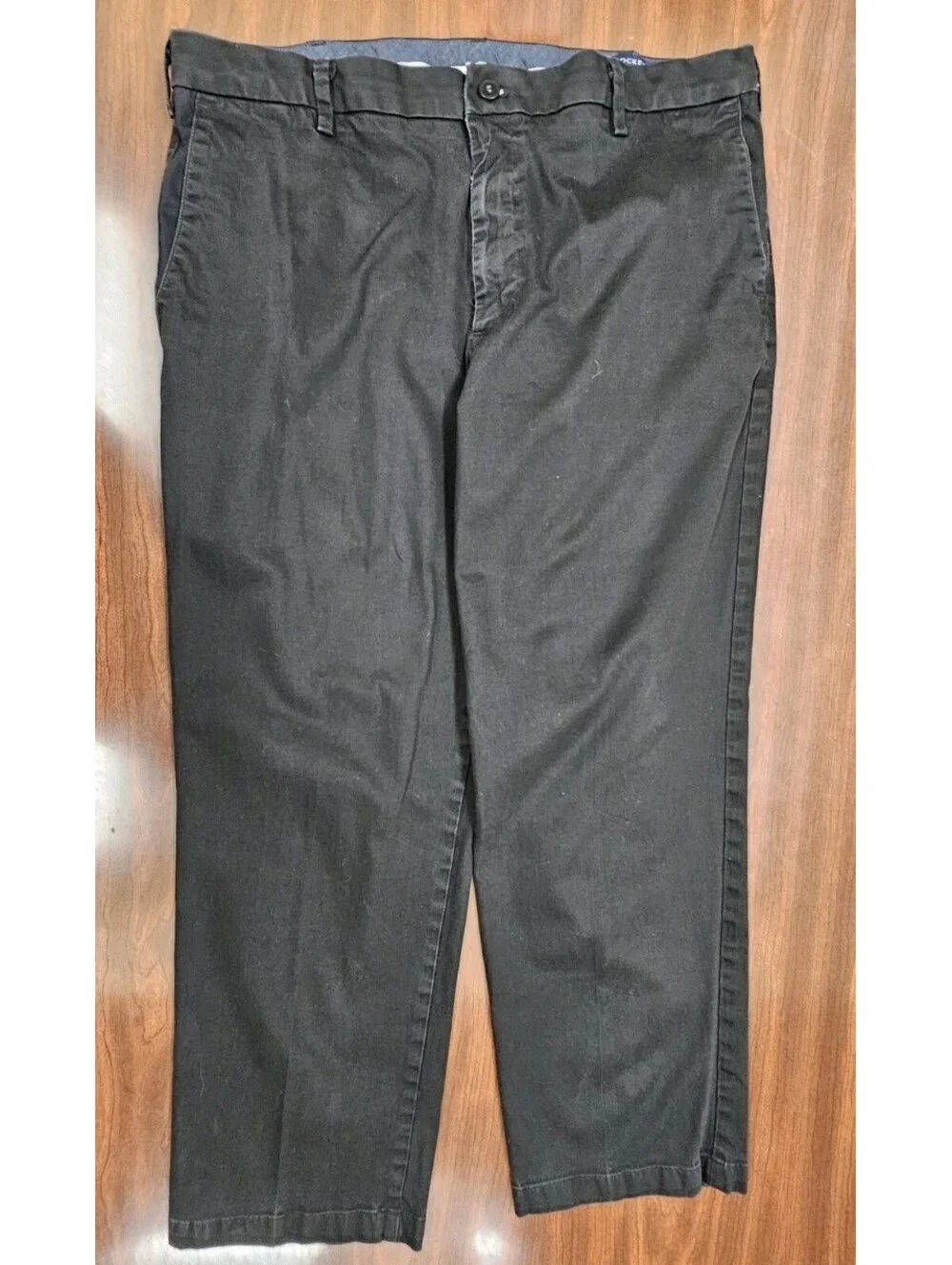 Dockers Signature Khaki Mens 34x28 Black Classic Fit Pants Flex comfort Flat